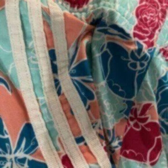 Adidas Girl's Blue & Pink Floral Infant Drawstring Track Pants Size 12 Months - Picture 4 of 6